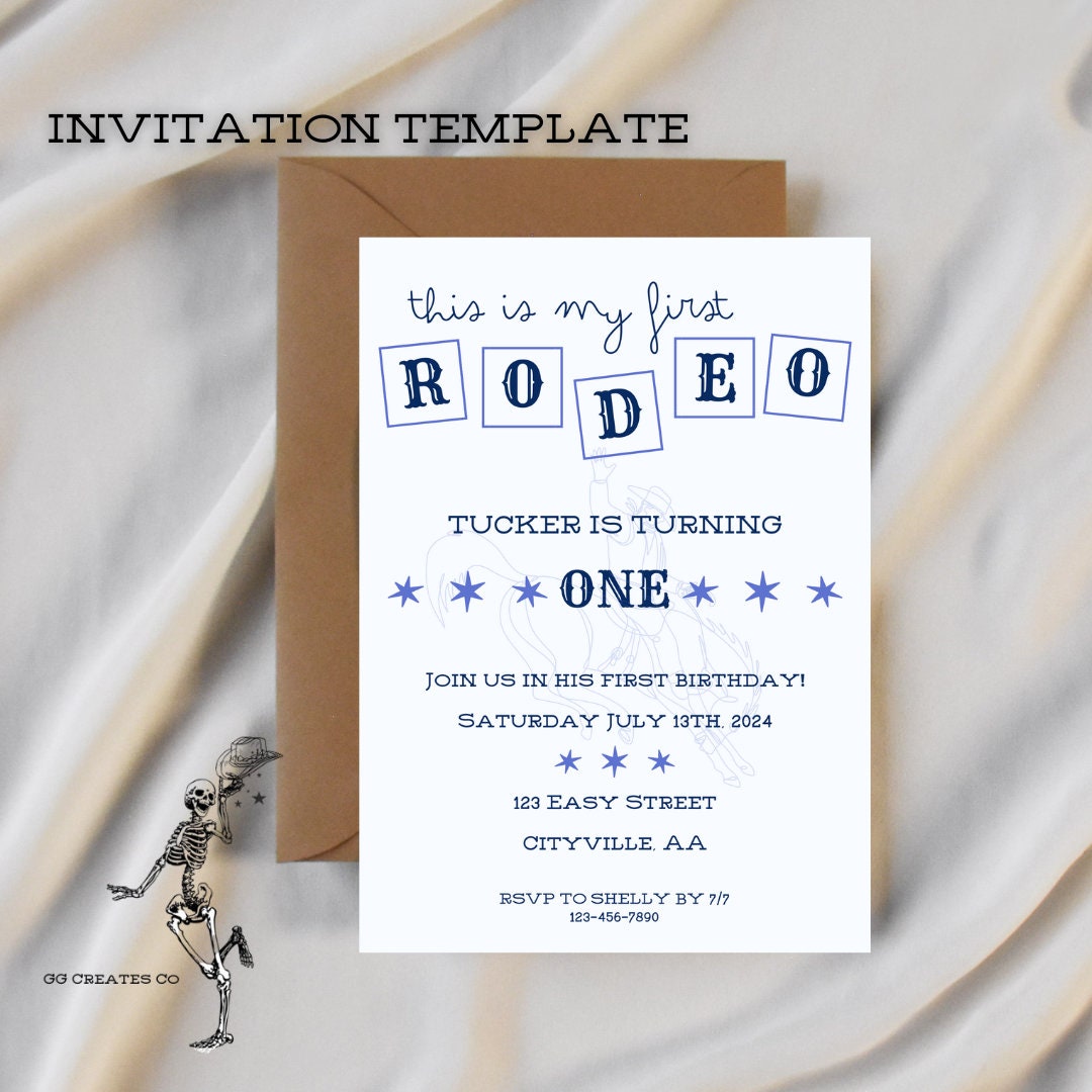 Rodeo First Birthday Invitation Template (digital) - Etsy