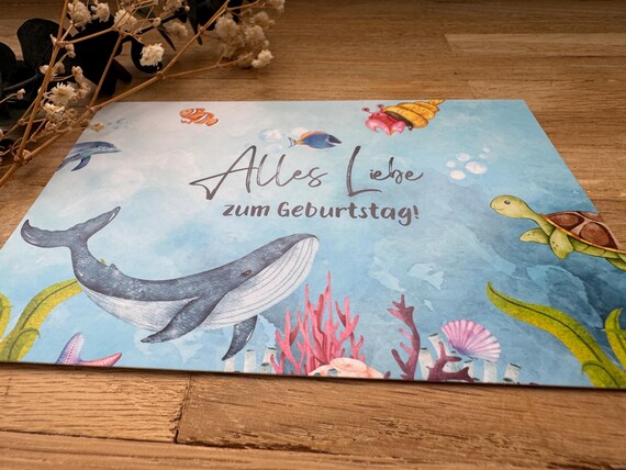 Twizler Geburtstagskarte Zum 4. Geburtstag – Mit Drehbaren Unterwasser-Motiven, Für Jungen & Mädchen