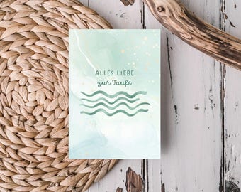 Taufkarte | Alles Liebe zur Taufe | Glückwunschkarte | Grußkarte | Postkarte