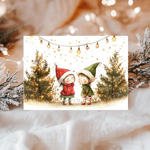 Weihnachtskarte Wichtel | Grußkarte | Postkarte | Greeting card | Geschenk | Christmas card | Elves
