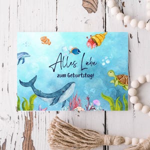 Alles Liebe zum Geburtstag | Grußkarte Unterwasser | Glückwunschkarte | Geburtstagskarte | Kindergeburtstag | Geschenk | Unterwasserwelt