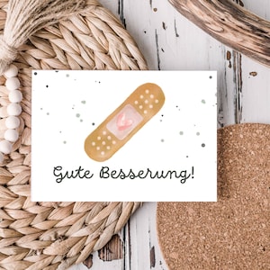 Gute Besserung | Alles wird gut | Pflaster | Genesungskarte | Grußkarte | Postkarte