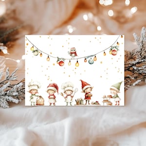 Weihnachtskarte Wichtelbäckerei | Grußkarte Wichtel | Postkarte | Greeting card | Geschenk | Christmas card | Elves