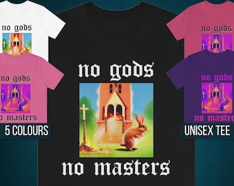 No Gods No Masters Shirt | Burning Church, Punk Shirt, Crust Punk Shirt, Anarchy Shirt, Atheism Shirt, Satanist Shirt, Anti Religion, Pagan