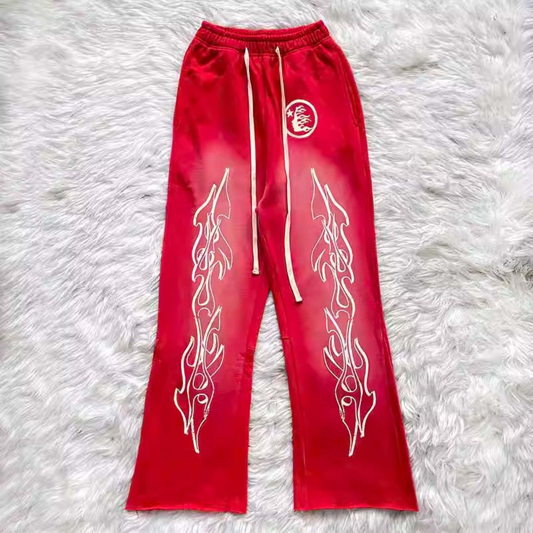 Hellstar Studio Red Flare Pants Athleisure Pants Flared Pants - Etsy