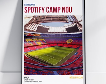 Spotify Camp Nou – Domicile du FC Barcelone | Poster 18 x 24 à téléchargement numérique (plusieurs tailles incluses)
