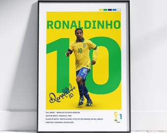ブラジルサッカーのレジェンドポスター：ロナウジーニョ、ロナウド