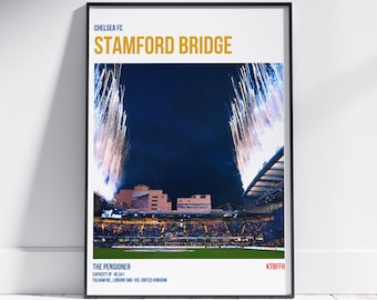 Stamford Bridge Chelsea FC Stadium Poster – London Football Wall Art | Chelsea Stadium Print | Premier League Decor | Gift for Blues Fans