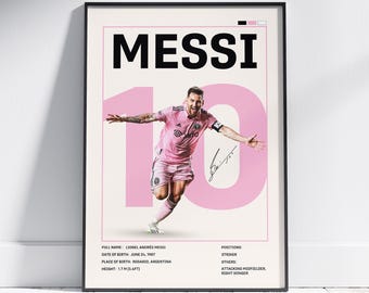 Póster de Lionel Messi del Inter de Miami / Arte futbolístico del número 10 (Descarga digital)