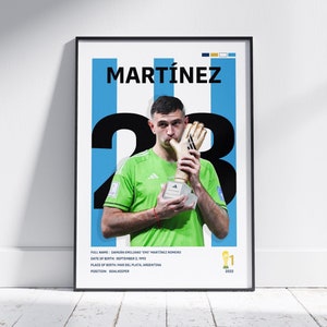Digital Emiliano Martinez Poster, Argentine Football Poster, Martinez Poster, Mid-Century Modern, Argentina  Football Team, Digital Download
