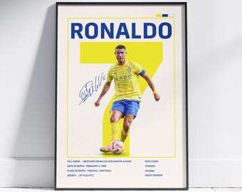 Plakat w stylu Ronaldo Al-Nassra | Grafika ścienna z motywem piłki nożnej (do pobrania cyfrowego)