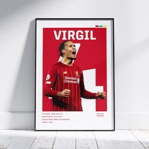 Digital Virgil van Dijk Poster, Liverpool Poster,Sports Bedroom Posters, Virgil Liverpool Poster, Van Dijk, Liverpool Fan, Virgil Poster Art