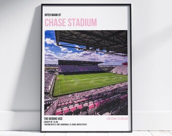 Inter Miami CF Chase Stadium Art Print | Pink & Black Decor (Digital Download)