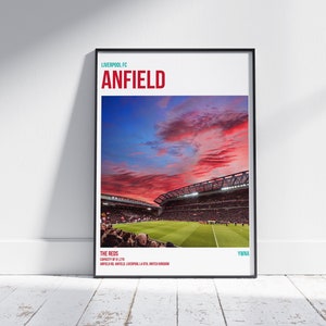 Digital Anfield Poster, Liverpool FC, Liverpool Poster, Anfield Stadium Poster, Sports Poster, Soccer Fans, Soccer Print, Sports Posters