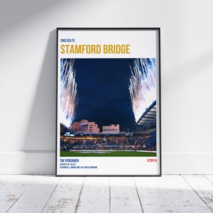 Digital Stamford Bridge Poster, Stamford Bridge Stadium, Chelsea Poster, Sports Poster, Chelsea Gift, Chelsea FC Poster, Stadium Print