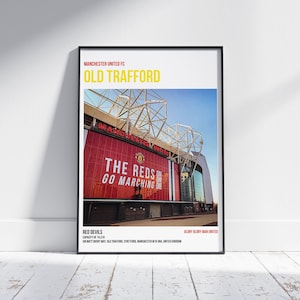 Digital Old Trafford Poster, Old Trafford Stadium, Man United Poster, Sports Poster, Man Utd Gift, Sports Posters, Manchester United Poster