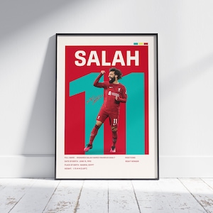 Digital Mo Salah Poster, Liverpool Poster, Soccer Gifts, Soccer Wall Art, Sports Posters, Salah Print, Mohamed Salah Poster, Liverpool Gift