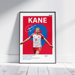 Digital Harry Kane Poster, Bayern Munich Poster, soccer Gifts, Kane Wall Art, Bayern Munich Gift, Harry Kane, Bayern Munich Fan Gift