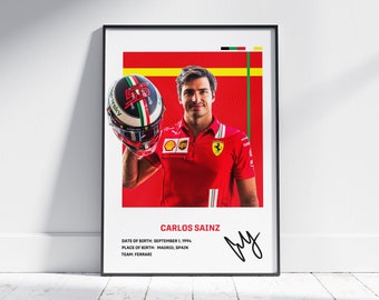 Carlos Sainz Poster Ferrari F1 Formula One Poster - Etsy