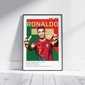 Digital Cristiano Ronaldo Poster, Portugal Poster, Soccer Gifts, Soccer Wall Art, CR7 Posters, Ronaldo Print, Football Player Poster,