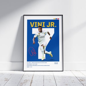 Digital Vinicius Junior Poster, Real Madrid Poster, soccer Gifts, Vini jr Wall Art, Bedroom Poster, Real Madrid Gift, Real Madrid Football