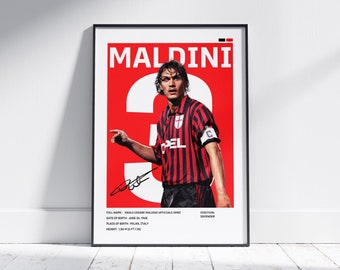 パオロ・マルディーニ ACミラン アートポスター A2版 セリエA ACミラン