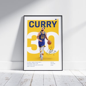 Póster de Steph Curry, póster de la NBA, Golden State Warriors, póster deportivo, fanáticos de la NBA, regalo de baloncesto, pósteres deportivos para el dormitorio, regalos de la NBA, póster de Curry