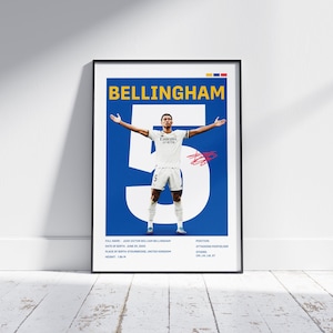 Jude Bellingham Real Madrid Poster: Soccer Wall Art (Digital Download, Multiple Sizes Included)