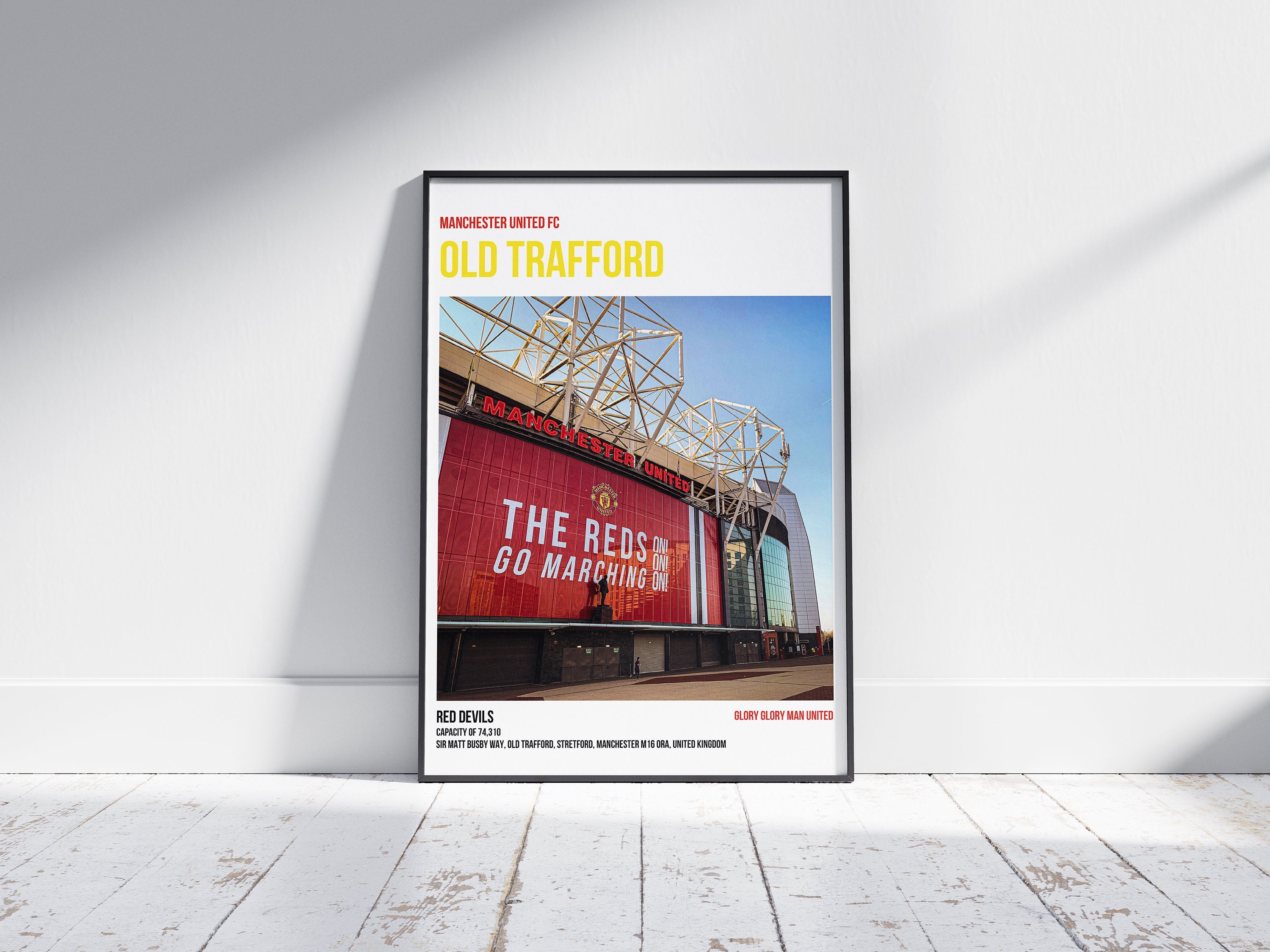 Old Trafford Poster, Old Trafford Stadium, Man United Poster, Sports