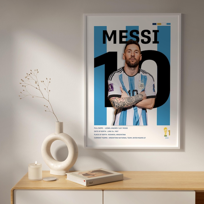 Lionel Messi Argentina World Champion Poster | Football Art (digital ...