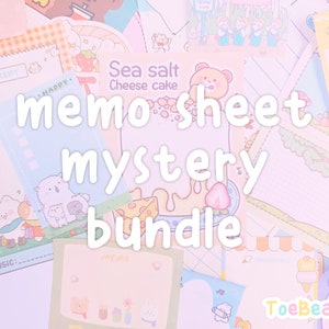 Cute Memo Sheets, Grab Bag, Mystery Memo Sheet - Kawaii Cute Memos - Scrapbooking Journaling Diary Stickers Journal Stickers Ephemera