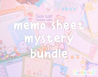 Cute Memo Sheets, Grab Bag, Mystery Memo Sheet - Kawaii Cute Memos - Scrapbooking Journaling Diary Stickers Journal Stickers Ephemera