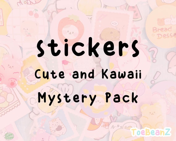 Cute Stickers Bundle - Mystery Sticker Pack - Kawaii Cat Stickers - Grab Bag Book Stickers Lucky Dip Planner Accessories Journaling Ephemera