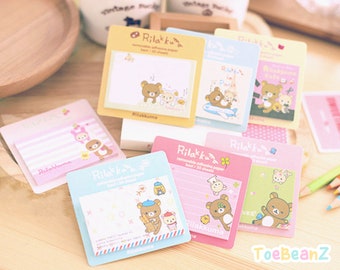 Cute Bear Memo Pad - Kawaii Memo Pads - Kawaii Cute Memos - Scrapbooking Journaling Diary Stickers Journal Stickers Ephemera