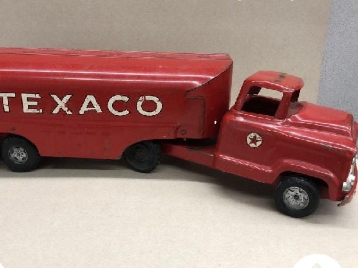 Vintage Buddy L Texaco Tanker Truck Fuel Oil Pressed Steel