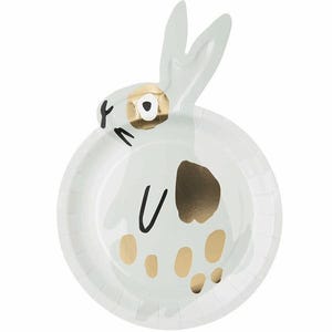 Easter Bunny Shaped Plate Set, Easter Rabbit Plate, Easter Bunny Plate, Easter Tableware, Spring Party, Die Cut Plate, Kids Birthday Party
