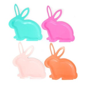 Bunny Shaped Plate Set, Easter Rabbit Colorful Plate, Easter Bunny Plate, Easter Tableware, Spring Party, Die Cut Plate, Kids Birthday Party