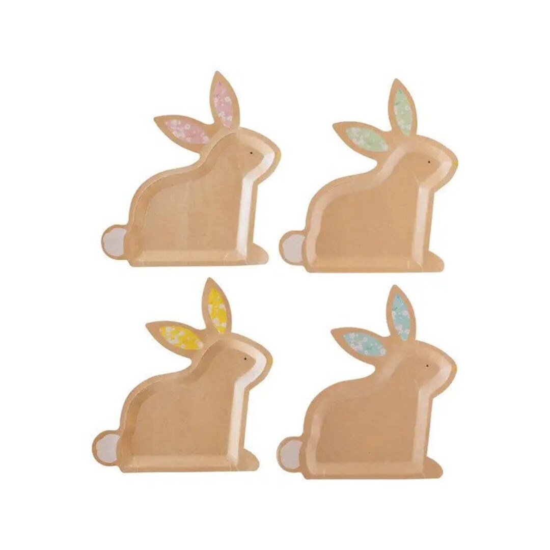 Kraft Bunny Shaped Plate Set, Easter Bunny Plate, Easter Tableware