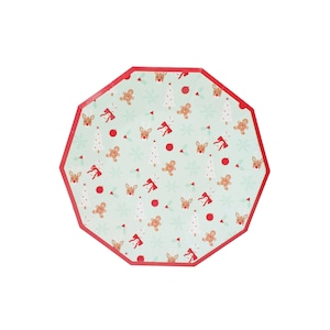 Holly Jolly Reindeer Plates, Christmas Reindeer Plates, Holiday Party Plates, Christmas Party Plates, Christmas Dinner Plates, Mint Plates