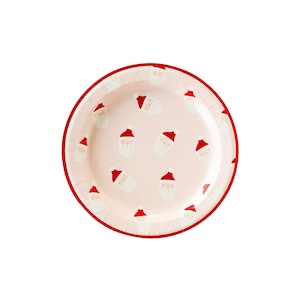 Scattered Santa Hat Plates, Santa Hat Party Plates, Christmas Plates, Cute Santa Plates, Paper Santa Plates, Holiday Party Plate, Xmas Plate