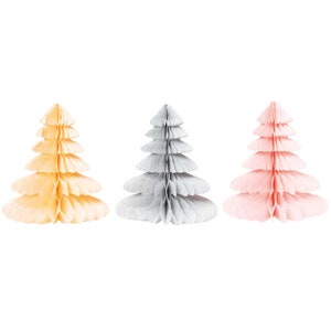 Pastel Honeycomb Christmas Trees, Christmas Trees Table Decor, Christmas Centerpiece, Pink Honeycomb Trees, Holiday Decor, Christmas Decor