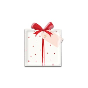 Christmas Present Shaped Plates, Christmas Gift Plates, Holiday Party Plates, Christmas Plates, Christmas Decor, White Plate