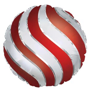 17&quot; Christmas Ornament Balloon, Christmas Ornament Shaped Balloon, Christmas Party Balloon, Holiday Party Decor, Foil Peppermint Balloon