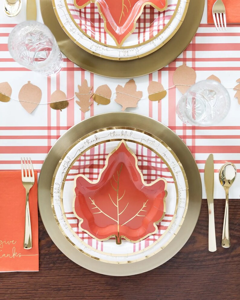 Maple leaf shaped plates harvest party plates thanksgiving etsy