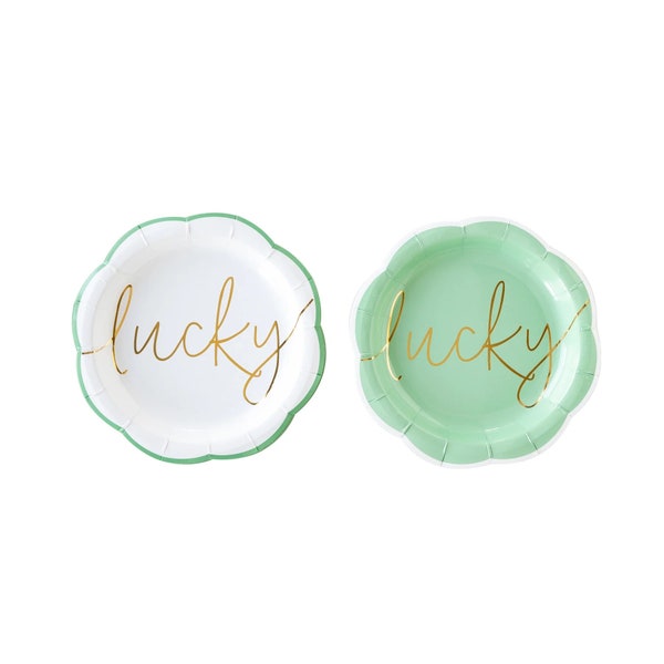 Lucky Plate Set, Saint Patrick Day Decor, Green St Patrick Plate, St Patrick Day Tableware, St Patrick's Day Party, Luck of the Irish Plate