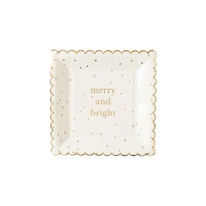 Christmas Merry and Bright Plates, Christmas Plates, Holiday Party Plates, Christmas Party Plates, Christmas Dinner Plates, White Plate
