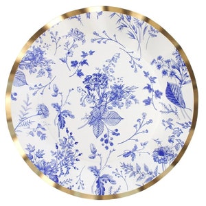 American Floral Dinner Plate, Patriotic Birthday Party, Independence BBQ, American Birthday Party, Gold Foil Plate