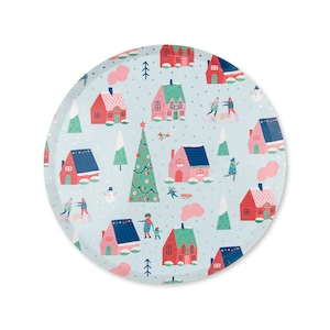Snow Day Plates, Christmas Party Plates, Holiday Party Plates, Festive Motif Cake Plates, Small Christmas Plates, Winter Party Plates