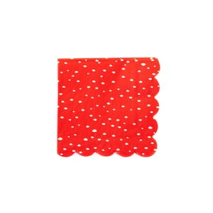 Christmas Dots Napkin, Elf Christmas Napkin, Xmas Cocktail Napkins, Holiday Party Napkin, Small Red Christmas Napkin, Christmas Snow Napkin