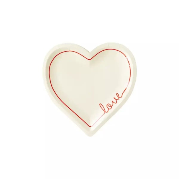 White Love Heart Shaped Plate, Valentines Day Plates, Heart Plates, White Plates, Heart Plates, Love Plates